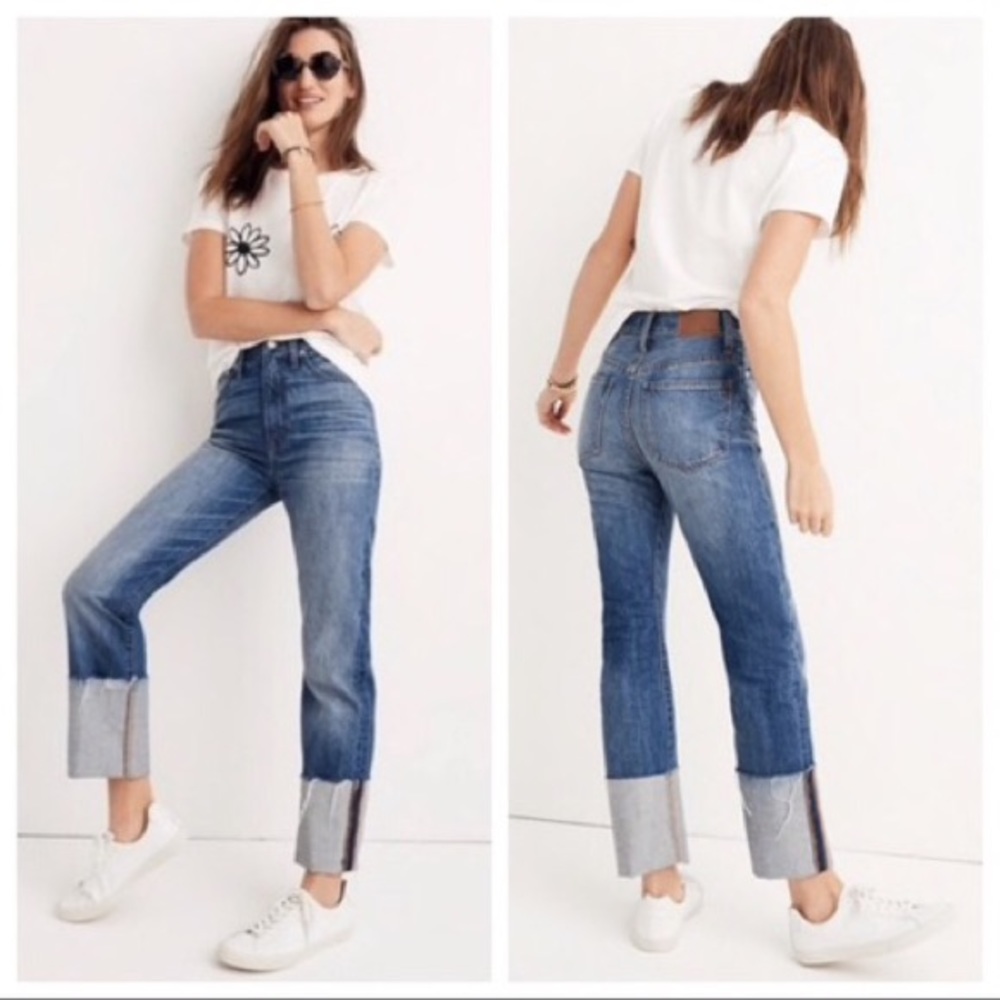 [Madewell] Rigid Straight Crop Jeans: Tall Cuff Ed